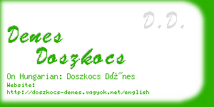 denes doszkocs business card